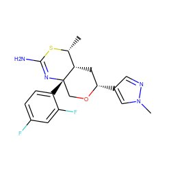 C[C@H]1SC(N)=N[C@@]2(c3ccc(F)cc3F)CO[C@@H](c3cnn(C)c3)C[C@@H]12 ZINC000169708477