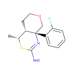 C[C@H]1SC(N)=N[C@@]2(c3ccccc3F)COCC[C@@H]12 ZINC000166409524