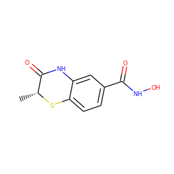 C[C@H]1Sc2ccc(C(=O)NO)cc2NC1=O ZINC000012584577