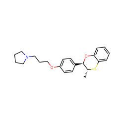 C[C@H]1Sc2ccccc2O[C@@H]1c1ccc(OCCCN2CCCC2)cc1 ZINC000043010992