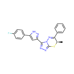 C[C@H]1Sc2nnc(-c3cc(-c4ccc(F)cc4)[nH]n3)n2N=C1c1ccccc1 ZINC000653834951