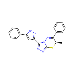 C[C@H]1Sc2nnc(-c3cc(-c4ccccc4)[nH]n3)n2N=C1c1ccccc1 ZINC000653834549