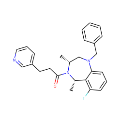 C[C@H]1c2c(F)cccc2N(Cc2ccccc2)C[C@@H](C)N1C(=O)CCc1cccnc1 ZINC001772612982