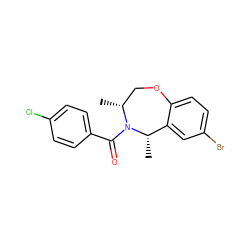 C[C@H]1c2cc(Br)ccc2OC[C@@H](C)N1C(=O)c1ccc(Cl)cc1 ZINC000073443754