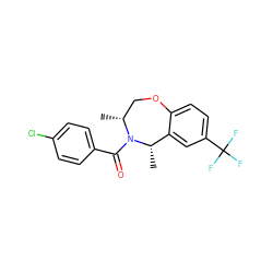 C[C@H]1c2cc(C(F)(F)F)ccc2OC[C@@H](C)N1C(=O)c1ccc(Cl)cc1 ZINC000073139938