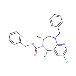 C[C@H]1c2cc(Cl)cnc2N(Cc2ccccc2)C[C@@H](C)N1C(=O)NCc1ccccc1 ZINC001772616284