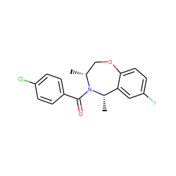 C[C@H]1c2cc(F)ccc2OC[C@@H](C)N1C(=O)c1ccc(Cl)cc1 ZINC000073386269