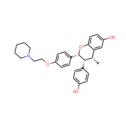 C[C@H]1c2cc(O)ccc2O[C@@H](c2ccc(OCCN3CCCCC3)cc2)[C@H]1c1ccc(O)cc1 ZINC000028341037