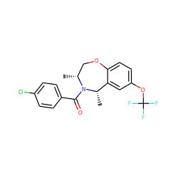 C[C@H]1c2cc(OC(F)(F)F)ccc2OC[C@@H](C)N1C(=O)c1ccc(Cl)cc1 ZINC000073139940