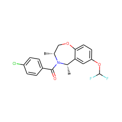 C[C@H]1c2cc(OC(F)F)ccc2OC[C@@H](C)N1C(=O)c1ccc(Cl)cc1 ZINC000073139943