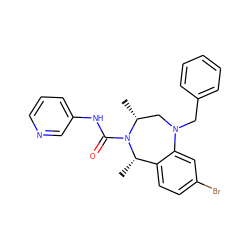 C[C@H]1c2ccc(Br)cc2N(Cc2ccccc2)C[C@@H](C)N1C(=O)Nc1cccnc1 ZINC001772612466