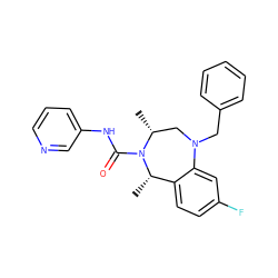 C[C@H]1c2ccc(F)cc2N(Cc2ccccc2)C[C@@H](C)N1C(=O)Nc1cccnc1 ZINC001772616221