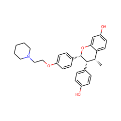 C[C@H]1c2ccc(O)cc2O[C@@H](c2ccc(OCCN3CCCCC3)cc2)[C@H]1c1ccc(O)cc1 ZINC000028344825