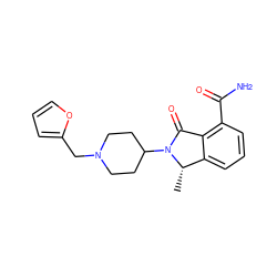 C[C@H]1c2cccc(C(N)=O)c2C(=O)N1C1CCN(Cc2ccco2)CC1 ZINC000117385144