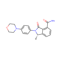 C[C@H]1c2cccc(C(N)=O)c2C(=O)N1c1ccc(N2CCOCC2)cc1 ZINC000117385153