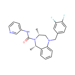 C[C@H]1c2ccccc2N(Cc2ccc(F)c(F)c2)C[C@@H](C)N1C(=O)Nc1cccnc1 ZINC001772657169