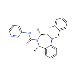 C[C@H]1c2ccccc2N(Cc2ccccc2F)C[C@@H](C)N1C(=O)Nc1cccnc1 ZINC001772613857