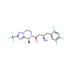 C[C@H]1c2nc(C(F)(F)F)nn2CCN1C(=O)C[C@H](N)Cc1cc(F)c(F)cc1F ZINC000028958854