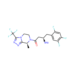 C[C@H]1c2nnc(C(F)(F)F)n2CCN1C(=O)C[C@H](N)Cc1cc(F)c(F)cc1F ZINC000028967362