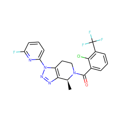 C[C@H]1c2nnn(-c3cccc(F)n3)c2CCN1C(=O)c1cccc(C(F)(F)F)c1Cl ZINC000218452055