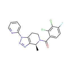 C[C@H]1c2nnn(-c3ccccn3)c2CCN1C(=O)c1ccc(F)c(Cl)c1Cl ZINC000225976222