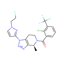 C[C@H]1c2nnn(-c3ccn(CCF)n3)c2CCN1C(=O)c1cccc(C(F)(F)F)c1Cl ZINC000225982691