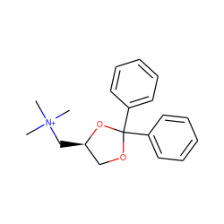 C[N+](C)(C)C[C@@H]1COC(c2ccccc2)(c2ccccc2)O1 ZINC000013858583