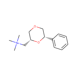 C[N+](C)(C)C[C@@H]1COC[C@H](c2ccccc2)O1 ZINC000084652766