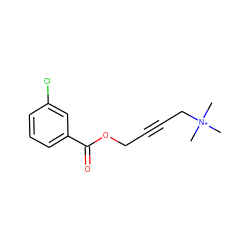 C[N+](C)(C)CC#CCOC(=O)c1cccc(Cl)c1 ZINC000027430336