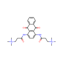 C[N+](C)(C)CCC(=O)Nc1ccc(NC(=O)CC[N+](C)(C)C)c2c1C(=O)c1ccccc1C2=O ZINC000013556235