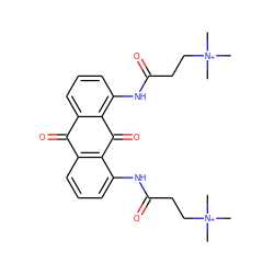 C[N+](C)(C)CCC(=O)Nc1cccc2c1C(=O)c1c(NC(=O)CC[N+](C)(C)C)cccc1C2=O ZINC000004393907