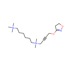 C[N+](C)(C)CCCCCC[N+](C)(C)CC#CCOC1=NOCC1 ZINC000203290883