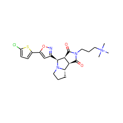 C[N+](C)(C)CCCN1C(=O)[C@H]2[C@@H](C1=O)[C@@H]1CCCN1[C@H]2c1cc(-c2ccc(Cl)s2)on1 ZINC000059062195