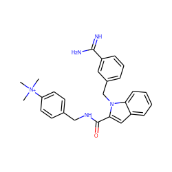 C[N+](C)(C)c1ccc(CNC(=O)c2cc3ccccc3n2Cc2cccc(C(=N)N)c2)cc1 ZINC000013474317