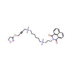 C[N+](C)(CC#CCOC1=NOCC1)CCCCCC[N+](C)(C)CCCN1C(=O)c2cccc3cccc(c23)C1=O ZINC000103266401