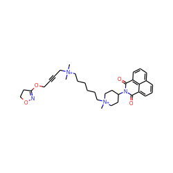 C[N+](C)(CC#CCOC1=NOCC1)CCCCCC[N+]1(C)CCC(N2C(=O)c3cccc4cccc(c34)C2=O)CC1 ZINC000103266410