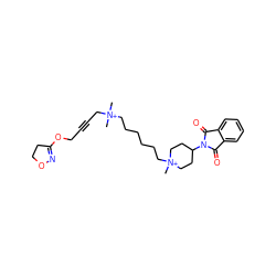 C[N+](C)(CC#CCOC1=NOCC1)CCCCCC[N+]1(C)CCC(N2C(=O)c3ccccc3C2=O)CC1 ZINC000103266396