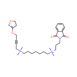 C[N+](C)(CC#CCOC1=NOCC1)CCCCCCC[N+](C)(C)CCCN1C(=O)c2ccccc2C1=O ZINC000103266390