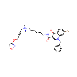 C[N+](C)(CC#CCOC1=NOCC1)CCCCCCNC(=O)c1cn(Cc2ccccc2)c2cc(Br)ccc2c1=O ZINC000299844765