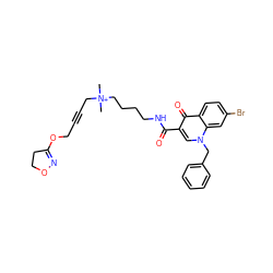 C[N+](C)(CC#CCOC1=NOCC1)CCCCNC(=O)c1cn(Cc2ccccc2)c2cc(Br)ccc2c1=O ZINC000299844680