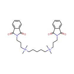 C[N+](C)(CCCCC[N+](C)(C)CCCN1C(=O)c2ccccc2C1=O)CCCN1C(=O)c2ccccc2C1=O ZINC000013795099