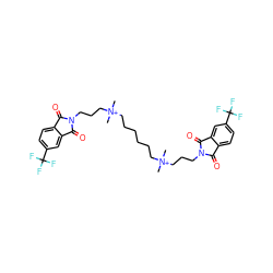 C[N+](C)(CCCCCC[N+](C)(C)CCCN1C(=O)c2ccc(C(F)(F)F)cc2C1=O)CCCN1C(=O)c2ccc(C(F)(F)F)cc2C1=O ZINC000025988722