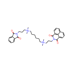 C[N+](C)(CCCCCC[N+](C)(C)CCCN1C(=O)c2cccc3cccc(c23)C1=O)CCCN1C(=O)c2ccccc2C1=O ZINC000025987186