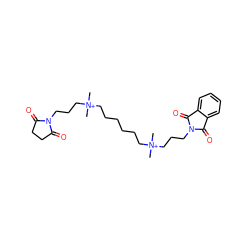 C[N+](C)(CCCCCC[N+](C)(C)CCCN1C(=O)c2ccccc2C1=O)CCCN1C(=O)CCC1=O ZINC000026981009