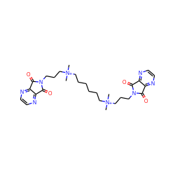 C[N+](C)(CCCCCC[N+](C)(C)CCCN1C(=O)c2nccnc2C1=O)CCCN1C(=O)c2nccnc2C1=O ZINC000025990673