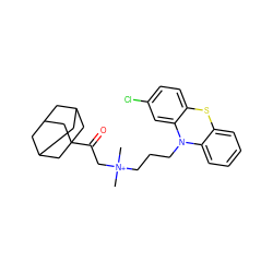 C[N+](C)(CCCN1c2ccccc2Sc2ccc(Cl)cc21)CC(=O)C12CC3CC(CC(C3)C1)C2 ZINC000013812792