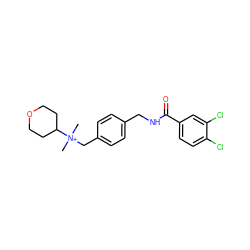 C[N+](C)(Cc1ccc(CNC(=O)c2ccc(Cl)c(Cl)c2)cc1)C1CCOCC1 ZINC000034804462