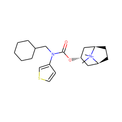 C[N+]1(C)[C@H]2CC[C@@H]1C[C@@H](OC(=O)N(CC1CCCCC1)c1ccsc1)C2 ZINC000101152189