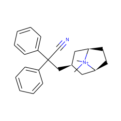 C[N+]1(C)[C@H]2CC[C@@H]1C[C@H](CC(C#N)(c1ccccc1)c1ccccc1)C2 ZINC000100371394