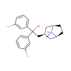 C[N+]1(C)[C@H]2CC[C@@H]1C[C@H](CC(O)(c1cccc(Cl)c1)c1cccc(Cl)c1)C2 ZINC000103233987